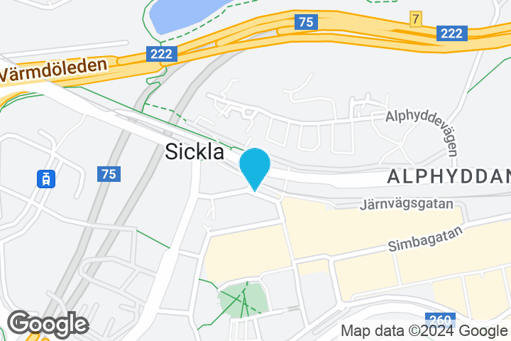Kartan visar Sickla