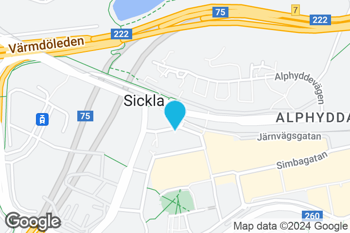 Kartan visar Sickla
