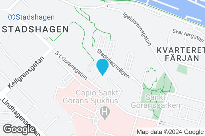 Kartan visar Specialistkliniken Kungsholmen
