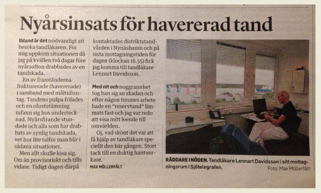 Lennart Davidsson, hjälte i Nynäshamns Posten!